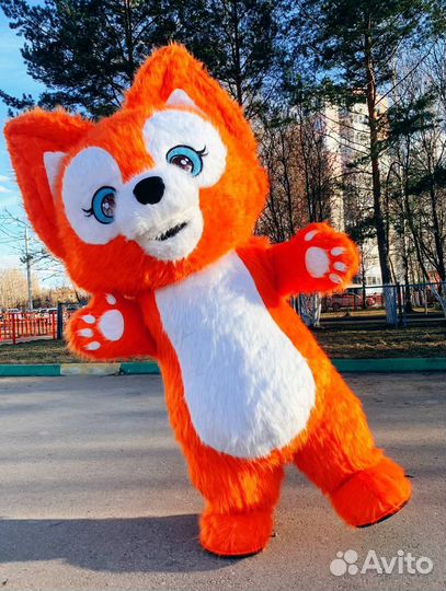 Ростовые куклы, аниматоры, белый Мишка