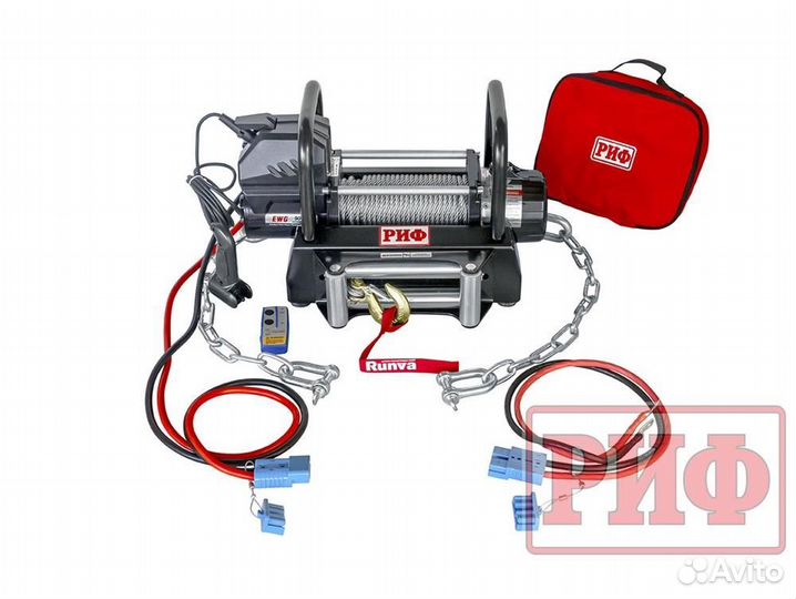 Лебедка переносная риф 9000U с площадкой и провода