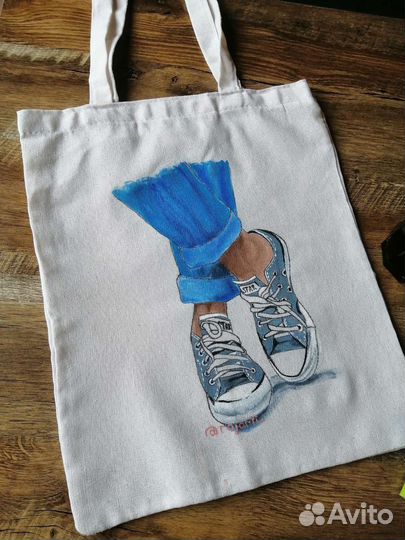 Сумка-шопер с ручной росписью