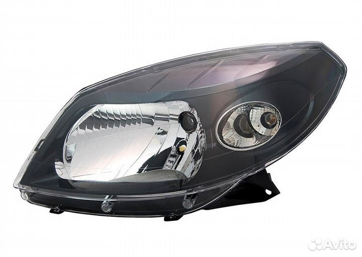 Фара левая Renault Sandero (Черная)