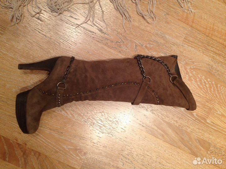 Сапоги осенние Fabi замшевые внутри кожа