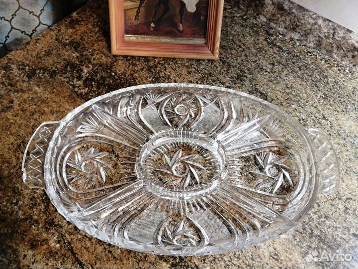 Хрустальная менажница Богемия