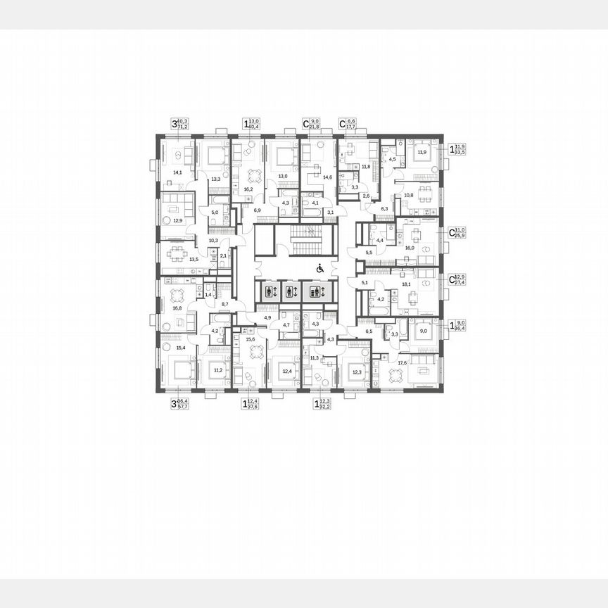 1-к. квартира, 33,8 м², 16/25 эт.