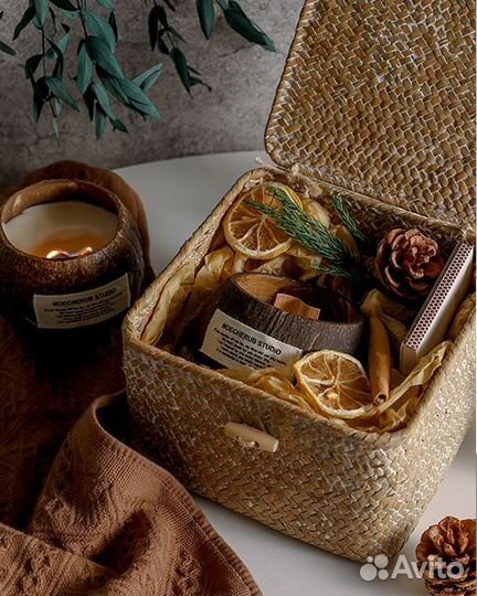 Подарок.Подарочный набор. Свеча в кокосе