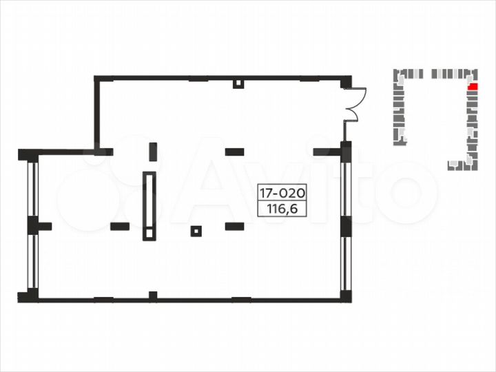 Аренда, торговое помещение, площадь 116.8 кв.м