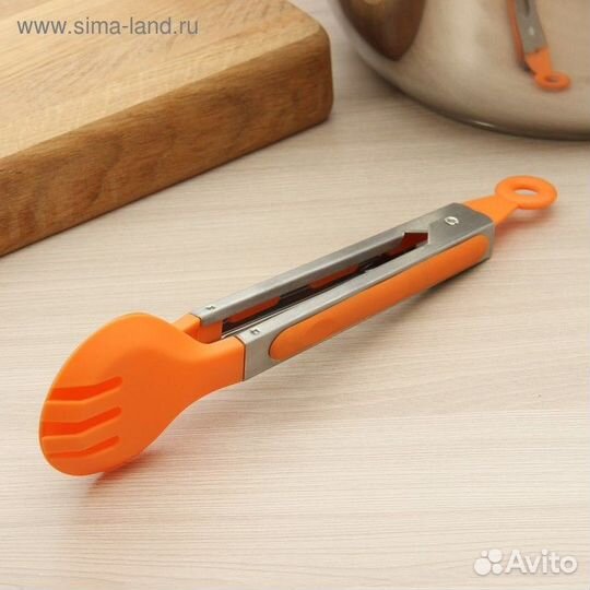 Щипцы для салата Доляна «Палитра», 23 см, цвет мик