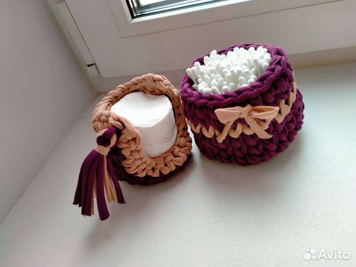 Корзины из трикотажной пряжи