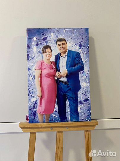 Портрет по фото на холсте