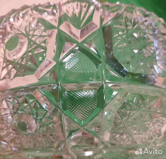 Богемский хрусталь, большая ваза для фруктов, 1970