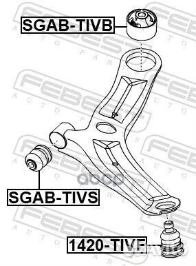 Сайлентблок переднего рычага перед прав лев Febest