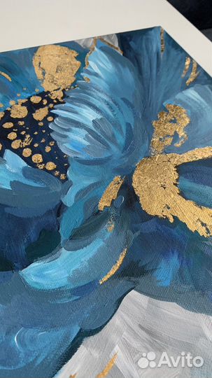 Картина пион на холсте