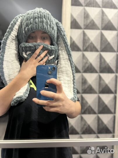 Балаклава с ушками теплая / на шлем / нашлемник