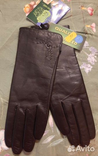 Перчатки женские кожаные новые 6.5
