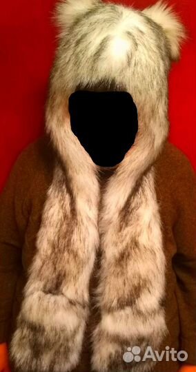 Новая пушистая шапка С ушками