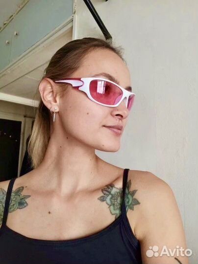 Очки Balenciaga/Y2K спортивные розовые