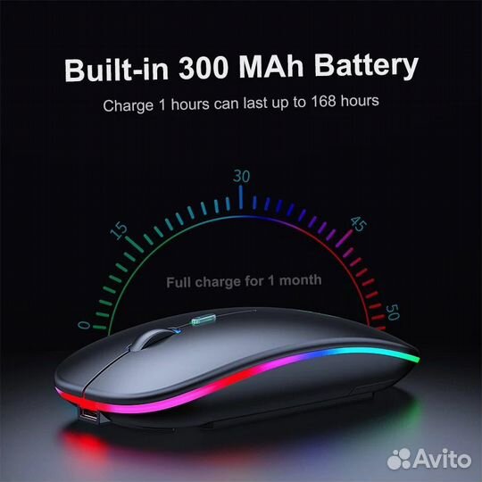 Мышь компьютерная беспроводная, USB, с RGB-подсвет