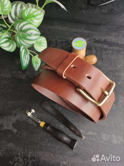 Очень толстый ремень из натуральной кожи