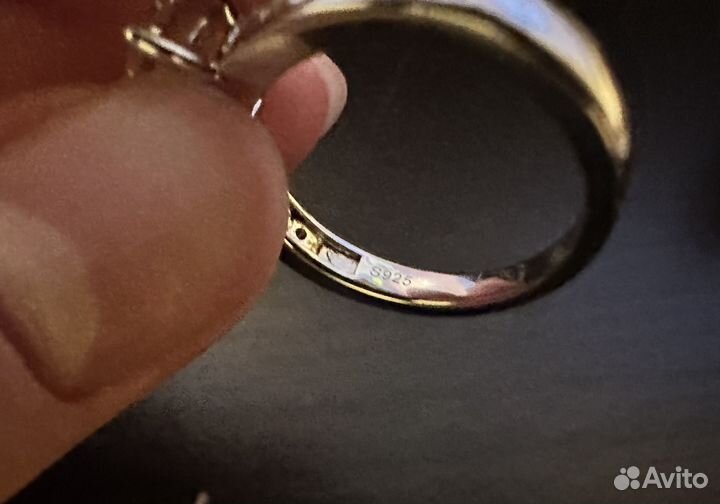 Серебряное кольцо с муассанитом 1.2 Ct Принцесса