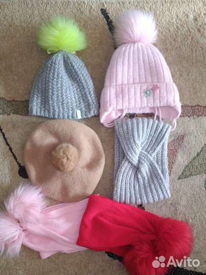 Комплект шапка, шарф варежки