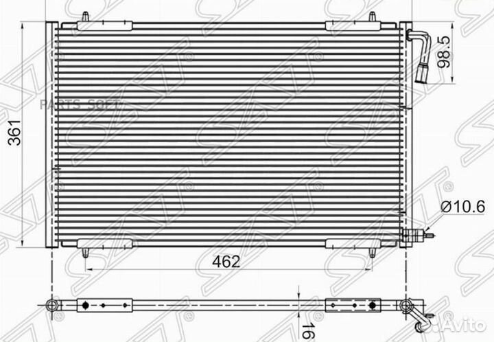 Радиатор кондиционера Пежо 206 98-05