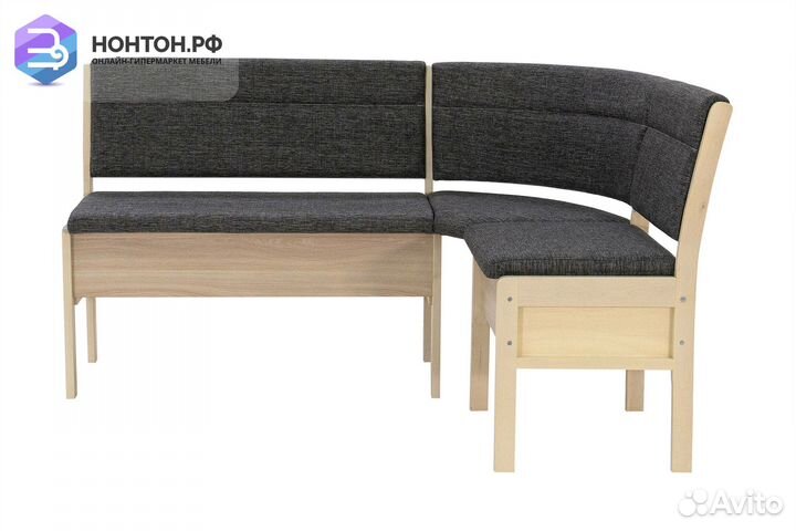 Кухонный угловой диван Этюд облегченный 2-1 серый