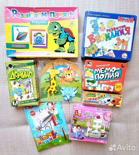 Магнитная доска, настольные игры, конструктор и др