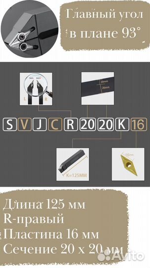 Svjcr2020K16 резец подрезной токарный по металлу