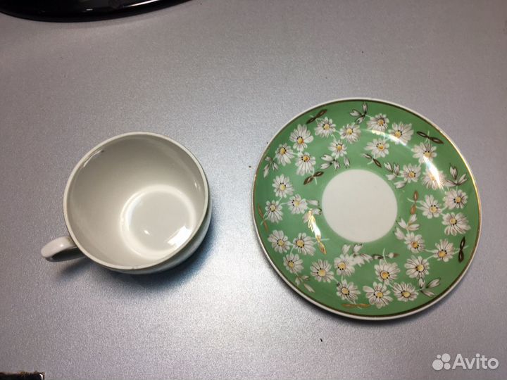 Чашка с блюдцем Песочное. 1960г. Люкс