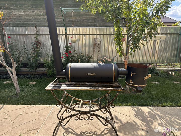 Мангал с печью под казан