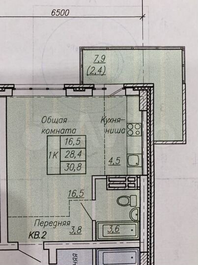 Своб. планировка, 28 м², 7/10 эт.