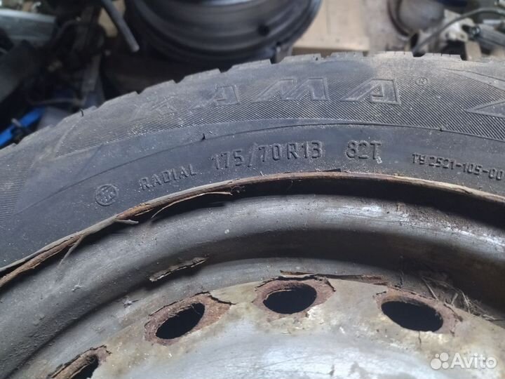 Колеса зимние 175 70 r13 стояли на ваз 2114