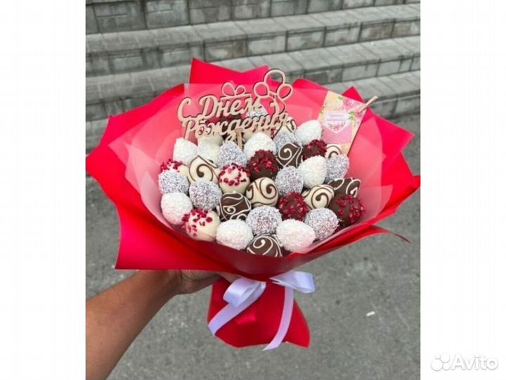 Клубника в шоколаде, букет из клубники KLU-7915