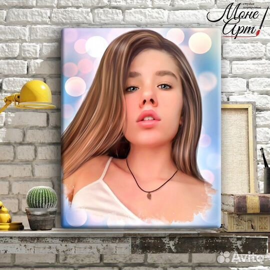Портрет по фото на холсте