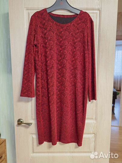 Платье бордовое блестящее 54 размер