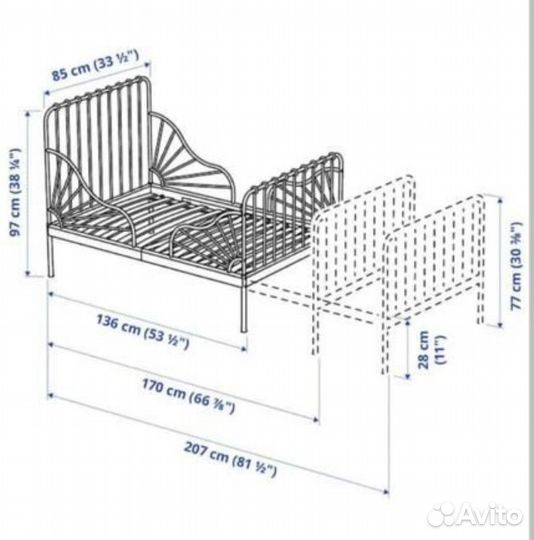 Кровать детская раздвижная IKEA