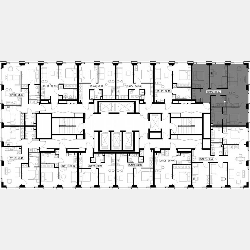 3-к. квартира, 81,8 м², 51/59 эт.