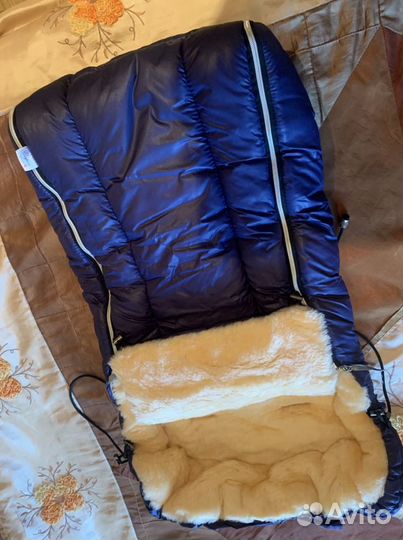 Зимний конверт в коляску на овчине