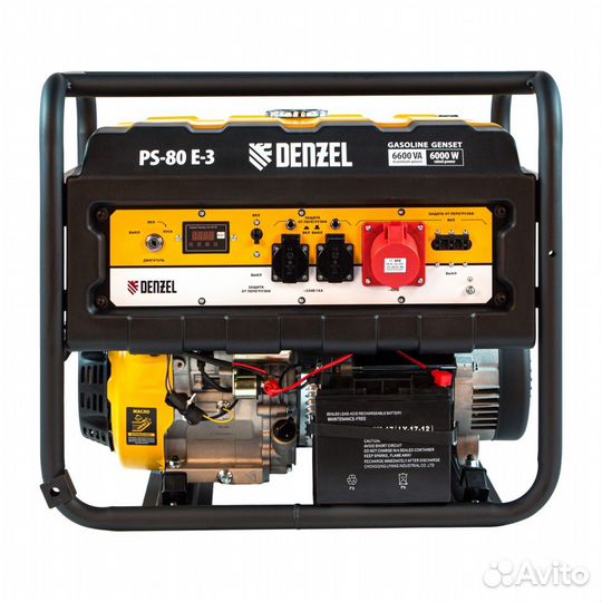 Генератор бензиновый PS80-E-3, 6.6 кВт, 25л,Denzel