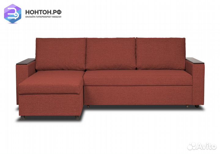 Диван угловой дельфин Тайлер терракотовый