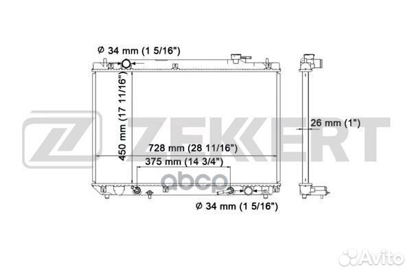 Радиатор охл. дв. Toyota Highlander (U20) 00- m