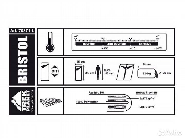 Спальный мешок Trek Planet Bristol