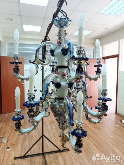 Люстра фарфоровая Каподимонте Мангани Италия