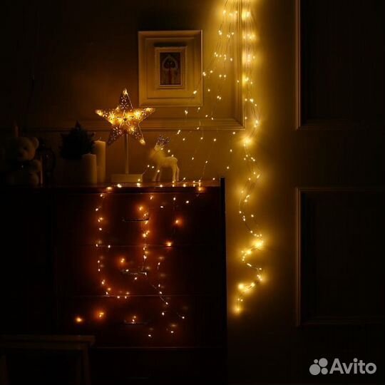 Гирлянда на ёлку Роса (10 нитей по 1,5м)