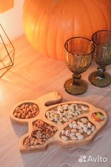 Деревянная менажница - детская посуда из дерева