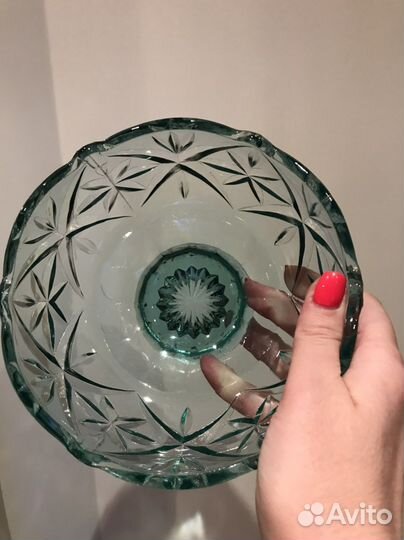 Вазочка купоросное стекло времен СССР