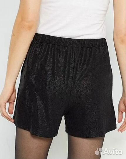 Kiabi шорты чёрные серые с люрексом размеры 42-46