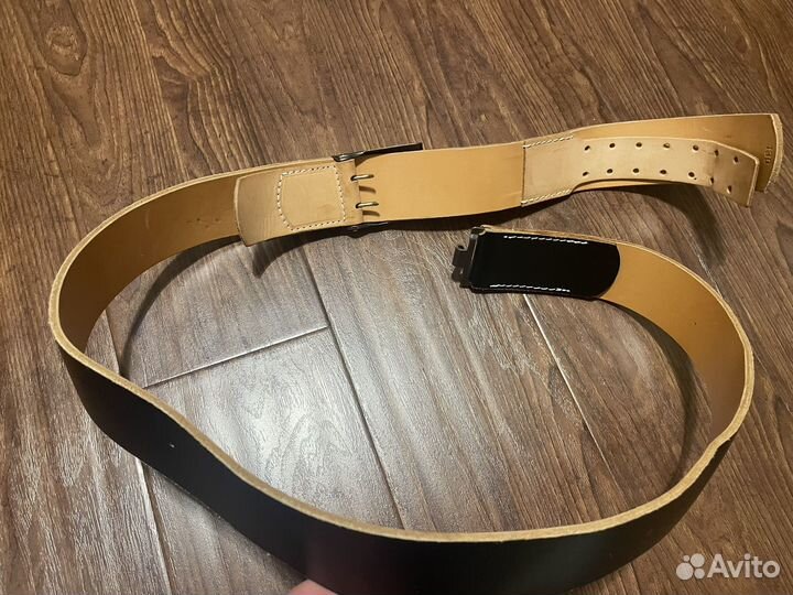 Ремень Бендесвер кожаный серный