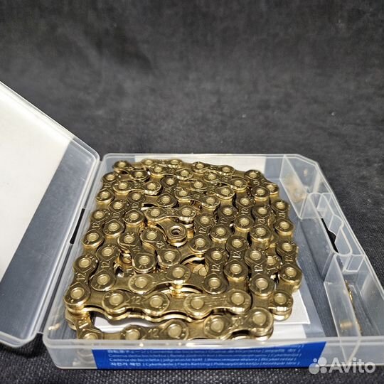 Цепь велосипедная KMC X12 Gold (Ti-n), 12 ск., 126 зв., с замком