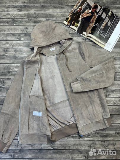 Замшевый бомбер Brunello cucinelli