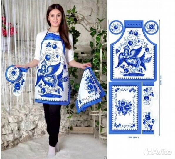 Гжель. Ткань купон